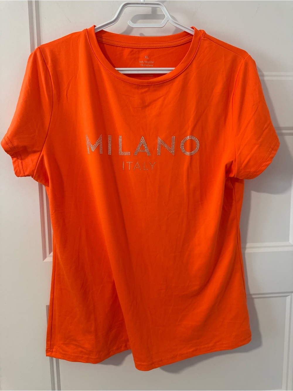 Milano Orange Short Sleeve Tee with Studded Logo